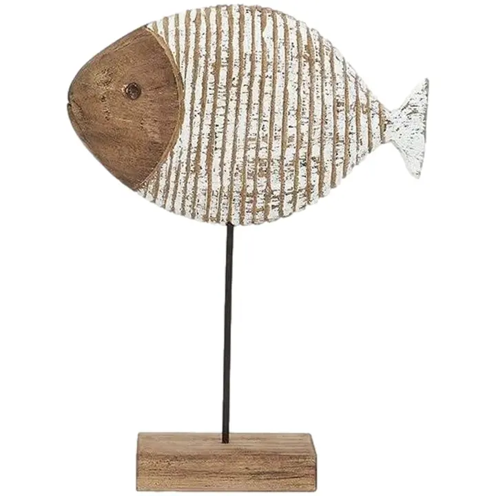 Batela Pez Blanco De Madera - 1