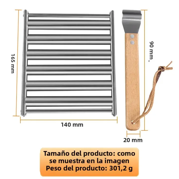 Soporte De Salsicías Para Barbacoa En Acero Inoxidable Ruedas Para BBQ Picnic Camping Accesorios De Barbacoa Para Cocina Doméstica Resistente Al Calor Fácil De Limpiar - 1