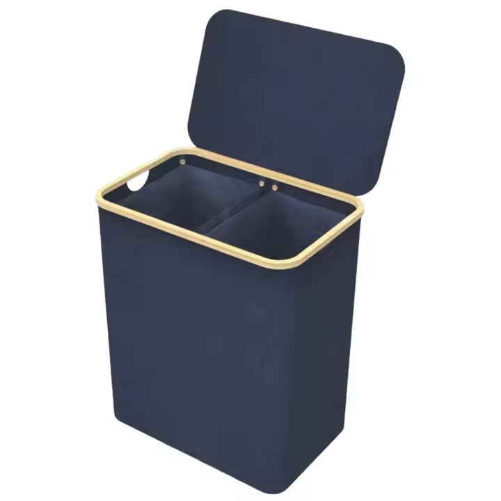 Cesto de Ropa Sucia de Bambú con Tapa y Asas: 72L o 100 L, 2 Clasificaciones, Plegable, Bolsa Interior Lavable a Máquina - Solución Elegante y Práctica para la Lavandería en tu Dormitorio ,Cubo Ropa Sucia. (CUBO002 1999 oferta 7d） - 1