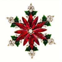 Broche De Navidad Para Mujer Con Diamantes Rojo Y Espinilla Broche De Navidad Para Mujer Broche De Fiesta De Año Nuevo Broche De Regalo Unisex Clásico - details 1