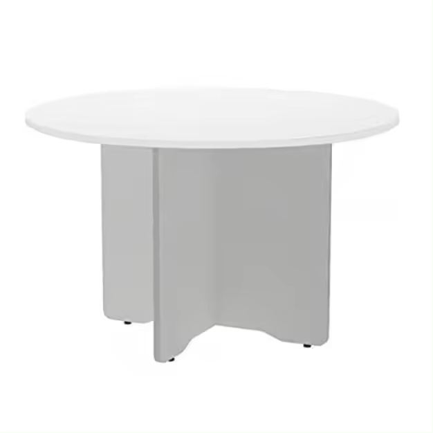 MESA DE ROCADA MODELO MEETING REDONDA120 CM DE DIÃMETRO COLOR ALUMINIO/BLANCO - 1