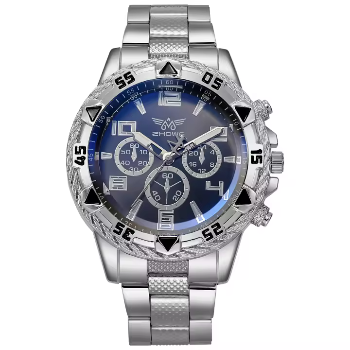 Reloj De Pulsera Para Hombre Moda Cuarzo Acero Inoxidable Resistente Al Agua Estilo Casual Clavija De Cierre Reloj De Mano De Lujo - 1