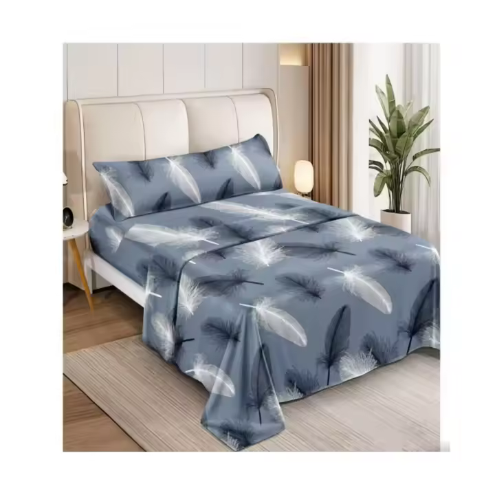 Juego de sabanas (3 piezas): sábana encimera + sábana ajustable + 1 fundas de almohadade 90x135x150cm - 1