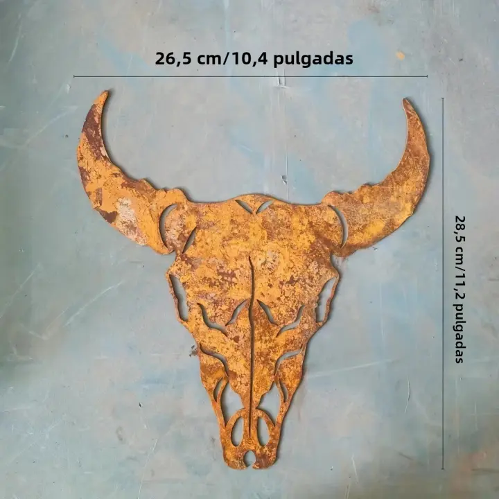 Decoración De Pared En Metal De Torro Estilo Rustico Para Exteriores Y Domésticos Signo De Búfalo Ideal Para Halloween Navidad Pascua Y Acción De Gracias - 1