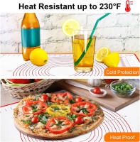 LMETJMA Tapete De Silicona Para Pastelería Extra Grueso No Adhiere Con Medición Para Hornear Y Amasar Massa Florestan KC0455 - details 5