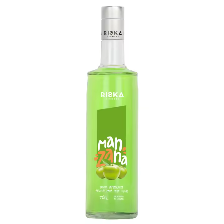 RISKA LICORES Refresco de Manzana Sin Alcohol y Sin Azúcar Riska 0,7 - 1