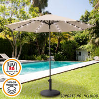 Sombrilla para jardín octogonal 32 luces LED inclinable Aktive - details 5