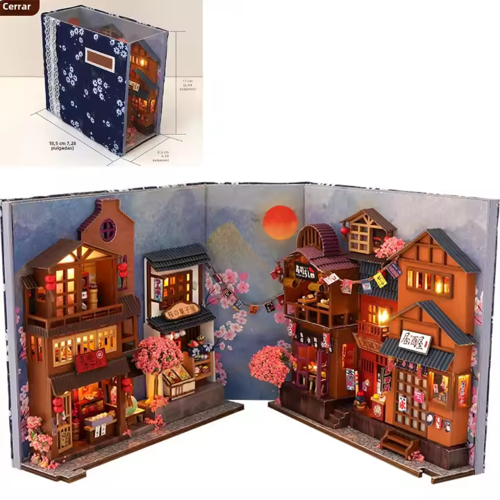 Kit De Puzzle 3D De Madera Librería DIY Estante De Libros Miniatura Casa De Muñecas Modelo De Construcción Para Decoración Del Hogar - 1