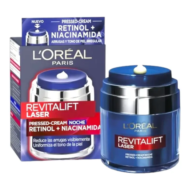 L'ORÉAL PARIS Revitalift Laser  Crema facial antiarrugas con Retinol + Niacidamida Noche 50 ml - 1
