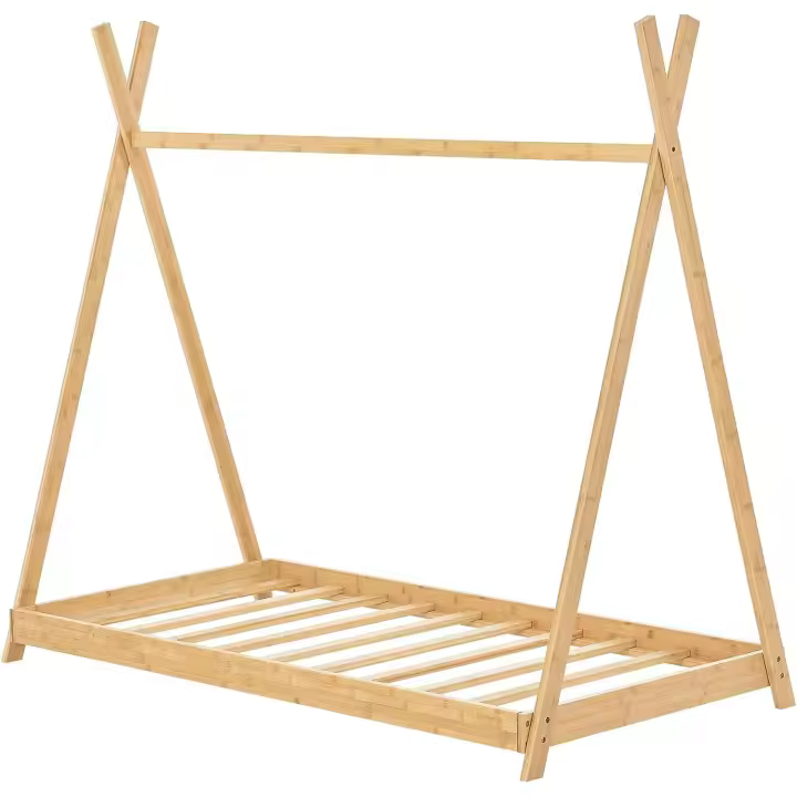 Cama infantil tipi de madera (6160) Cama montessori. Color natural. Diseño estilo casa de árbol. Calidad al mejor precio. De acuerdo a la normativa CE. +18 meses - 1