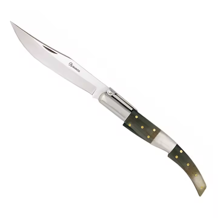 Navaja Albainox - Arabe Carraca, Acero Inoxidable. Hoja de 8,50 cm. Mango de Asta de Toro, Campig Caza, 01050 - 1