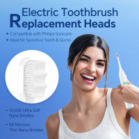 Cabezales De Cepillo De Dientes Suaves Ultra Para Philips Sonicare Para Dientes Y Gums Sensibles Con Cerdas De Nano Tamaño Compatible Con El Toallero Eléctrico Philips Sonicare - details 3