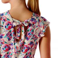 Minueto Nikita Top - Camiseta de Cuello Redondo y Manga Sisa con Volantes en Mangas - details 4