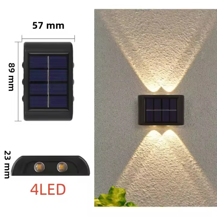 Lámpara Solar LED Exterior Sensor De Iluminación Decoración De Jardín Impermeable Luz De Pared Autocontenida Para Exterior - 1