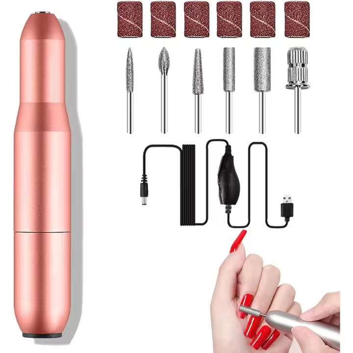 Torno para Uñas, Lima Uñas 12 en 1 Kit de Manicura y Pedicura Pulido Salón DIY Hogar, Velocidad Ajustable, Día de la Madre Gift - 1