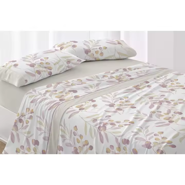 Juego de cama Franela 574 Beige Burrito Blanco - 1