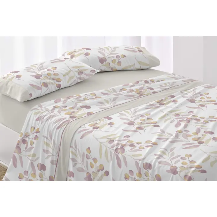 Juego de cama Franela 574 Beige Burrito Blanco - 1