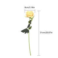 5Pcs Largarama De Flores Blancas De Seda Bellas Rosas Artificiales Para Decoración De Hogar Y Bodas Arreglo Floral Falso - details 1