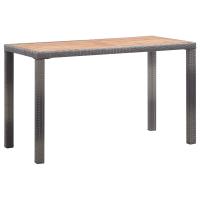 vidaXL Mesa de jardín madera maciza acacia gris y marrón 123x60x74 cm en color Antracita y marrón/Antracita | estructura resistente ideal para salón dormitorio o estudio - details 0