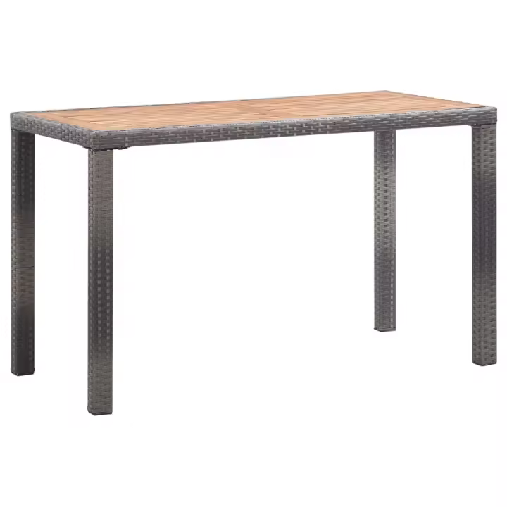 vidaXL Mesa de jardín madera maciza acacia gris y marrón 123x60x74 cm en color Antracita y marrón/Antracita | estructura resistente ideal para salón dormitorio o estudio - 1