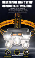 Linterna Frontal LED Recargable Super Brillante Con Batería 18650 Integrada Para Camping Pesca Aventura Al Aire Libre Impermeable Con Modos De Interruptor Alto/Medio/Bajo - details 1