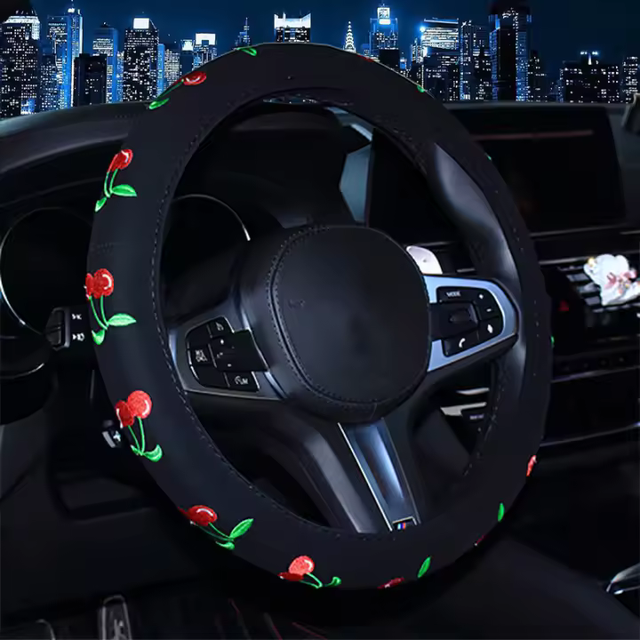 Cubierta De Guantes Para Volante De Coche Universal 38cm Textura Suave Múltiples Colores Accesorios De Decoración Para Automóvil DIY - 1
