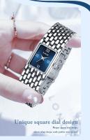 Reloj De Pulsera De Cuarzo LIGE Elegante Para Mujer Con Correa De Acero Inoxidable Resistente Al Agua Y Deportiva Pantalla Cuadrada Romana - details 7