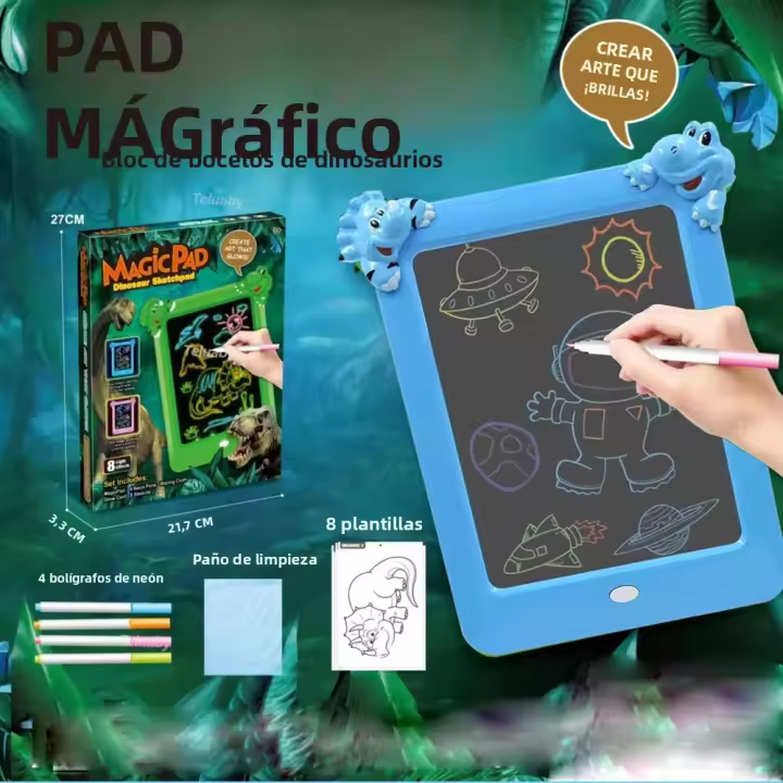 Tablet De Dibujo Magicpad Para Niños Tablero De Espejo LED Para Dibujar Y Escribir Juguete Educativo De Plástico Sin Batería Apto Para Edades 3-12 - 1