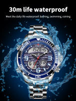 Reloj Deportivo De Lujo Para Hombre FOXBOX Dual Display Analógico-Digital Acero Inoxidable Impermeable Con Caja Reloj De Pulsera Quartzo - details 6