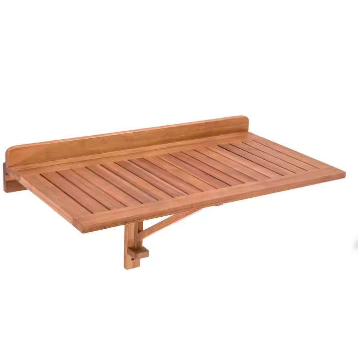 Lola Home Mesa abatible de jardín Nina de acacia maciza marrón de 45x47x80 cm - 1