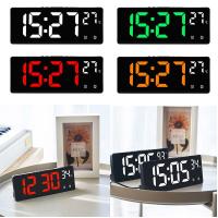 Reloj De Alarma Digital Con Espejo LED Y Soporte Para Teléfono Muestra De Temperatura Y Fecha Reloj De Noche Para El Lecho - details 0