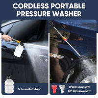 18V 30Bar Cordless High Pressure Car Wash Water Gun 9000mAh Lithium Ion Portable Self-priming With Foam Cannon + 4L/min Flow Self-priming Portable Power Washer - details 0
