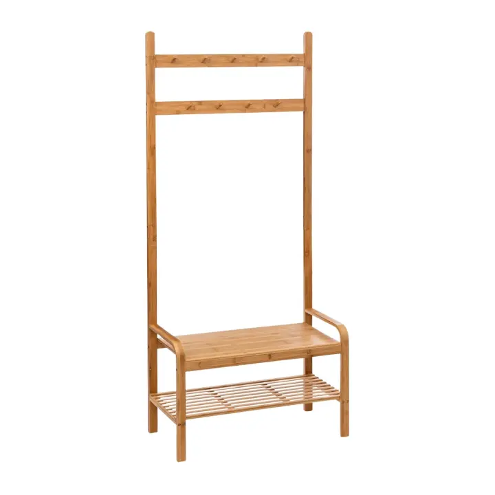 Perchero Zapatero de Bambú con Banco 170x73.5x34.5cm O91 - 1