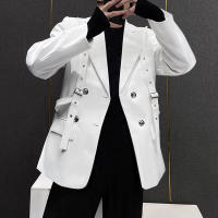 Incuerpo Chaqueta De Hombre Estilo Coreano Casual Manga Larga Solida Con Bolsillo Botones Vintage Ropa Masculina Ajustada - details 3