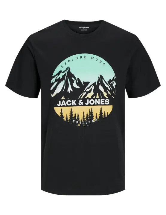 Camiseta Jack&Jones Peak negra manga corta para hombre - 1