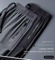 Pantalones De Jogger Para Hombre Verano Malla Fina Casual Cierre Elástico Talla Grande Moda Coreana Callejera Pantalones Largos - details 3