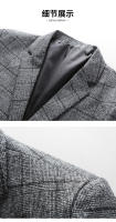Chaleco a Cuadros Para Hombre Estilo Casual Elegante Con Solapa Única Vestimenta De Lujo Para Banquete Traje De Tela De Poliéster De Cierre Completo - details 13