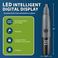 Recortador de vello nasal unisex, indoloro, para orejas, nariz, rostro y nariz, eléctrico, de doble filo, LED 3 en 1, fácil de limpiar, resistente al agua IPX7.(1*) - details 3