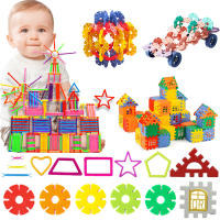 Juguetes De Bloques De Construcción Para Niños Casa De Copos De Nieve Educativo Temprano Rompecabezas De Aprendizaje Regalos De Cumpleaños Para Niños Material Plástico - details 1