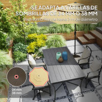 Outsunny Base para Sombrilla Redonda Soporte para Parasol Pie para Sombrilla Rellenable con Agua 23L o Arena 28kg para Jardín Terraza Marrón - details 1