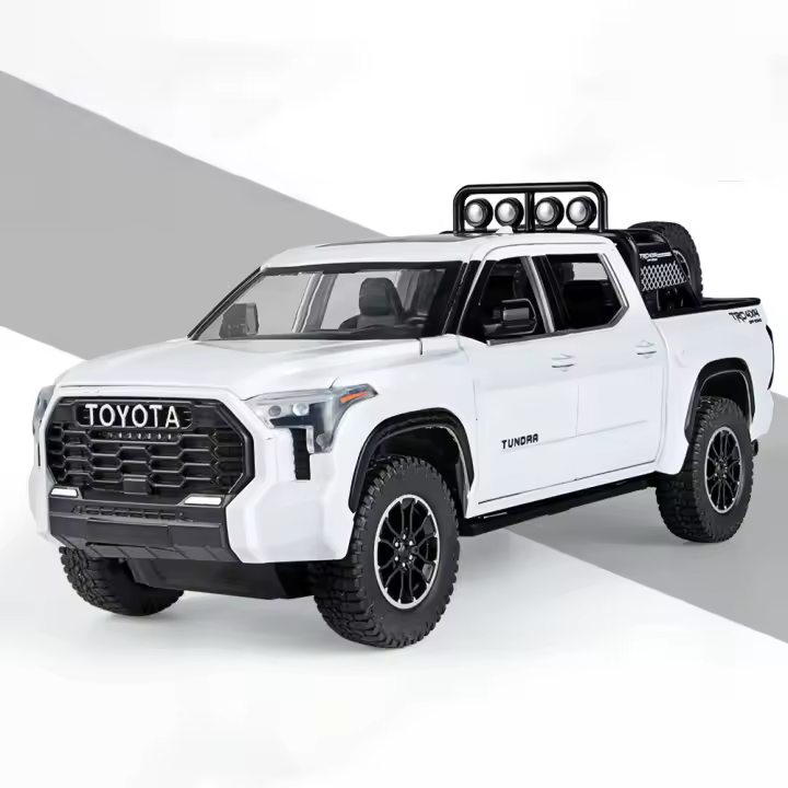 Coche De Modelismo Tundra Escala 1:24 Metal Con Puertas Abatibles Luz Y Sonido Vehículo Off-Road Para Niños Regalos Decoración - 1