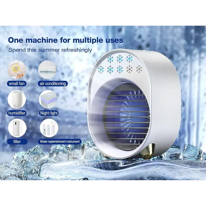 Rosa Eternal Mini aire acondicionado portátil, ventilador Silencioso Móvil para dormitorio, aire acondicionado portátil recargable por USB - 1