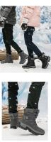 Botas De Nieve Para Hombre Con Lazo Alto Tejido De Microfibra Impermeable Antideslizante Para Exteriores Botines De Invierno Con Suela De Goma Talla Verdadera - details 13