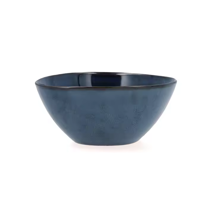 Bidasoa BIDASOA IKONIC Bol Gres 15,8X15X7CM. Azul Brillo. Borde Fino. Apto Microondas. Diseño Orgánico. - 1