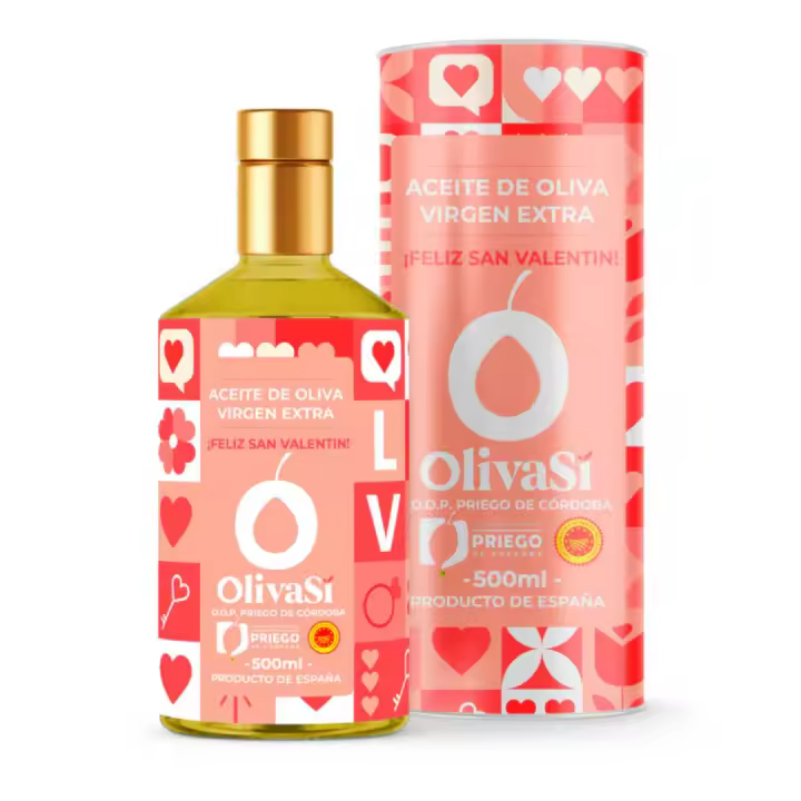 Aceite de Oliva Virgen Extra con Denominación de Origen Priego de Córdoba, Oliva Sí San Valentin Edition, 500ml, Coupage Hojiblanco - Picudo - Picual - 1