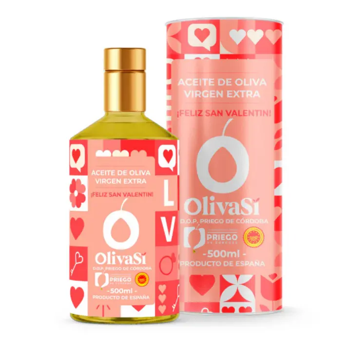 Aceite de Oliva Virgen Extra con Denominación de Origen Priego de Córdoba, Oliva Sí San Valentin Edition, 500ml, Coupage Hojiblanco - Picudo - Picual - 1
