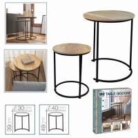 LILI HOME Mesas Nido - Diseño Moderno y Funcional Dimensiones: 50 x 50 x 50 cm / 40 x 40 x 40 cm / 30 x 30 x 30 cm. Perfectas como mesas de café, auxiliares, de noche o decorativas. Base metálica que garantiza durabilidad y firmeza. - details 5