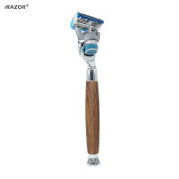 iRAZOR Clásica M5 Afeitadora Manual De Seguridad Con 5 Capas Herramienta De Peluquería Para Barba Y Cabello De Hombre Mango De Grano De Madera Regalo De Cumpleaños - details 5