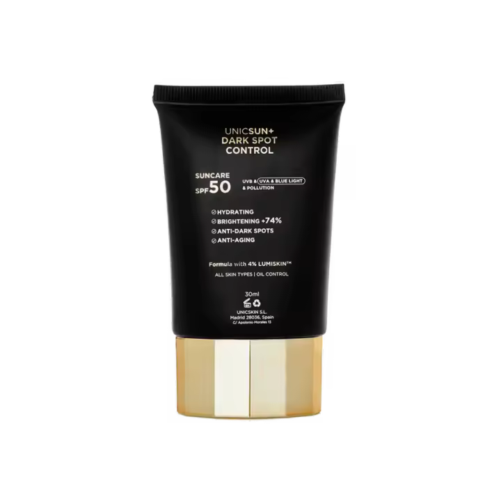 UNICSKIN - UNICSUN+ DARK SPOT CONTROL - Crema Solar de Tratamiento con protección UVA, UVB, Luz Azul y Contaminación - 1