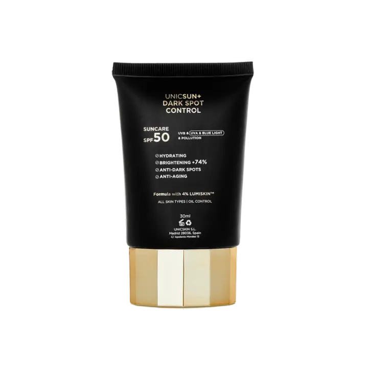 UNICSKIN - UNICSUN+ DARK SPOT CONTROL - Crema Solar de Tratamiento con protección UVA, UVB, Luz Azul y Contaminación - 1
